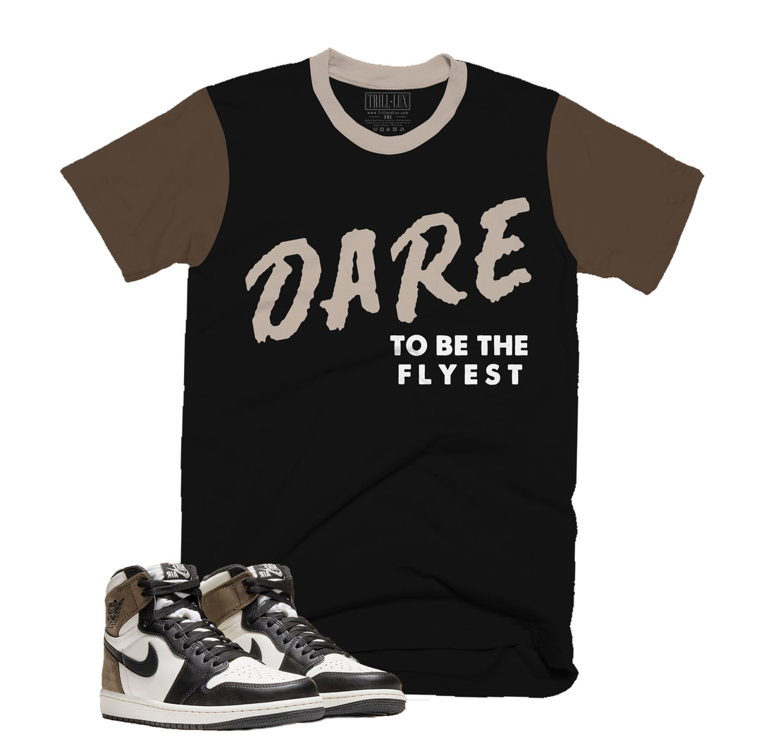 DARE Tee | Retro Air Jordan 1 Black Mocha Colorblock T-shirt