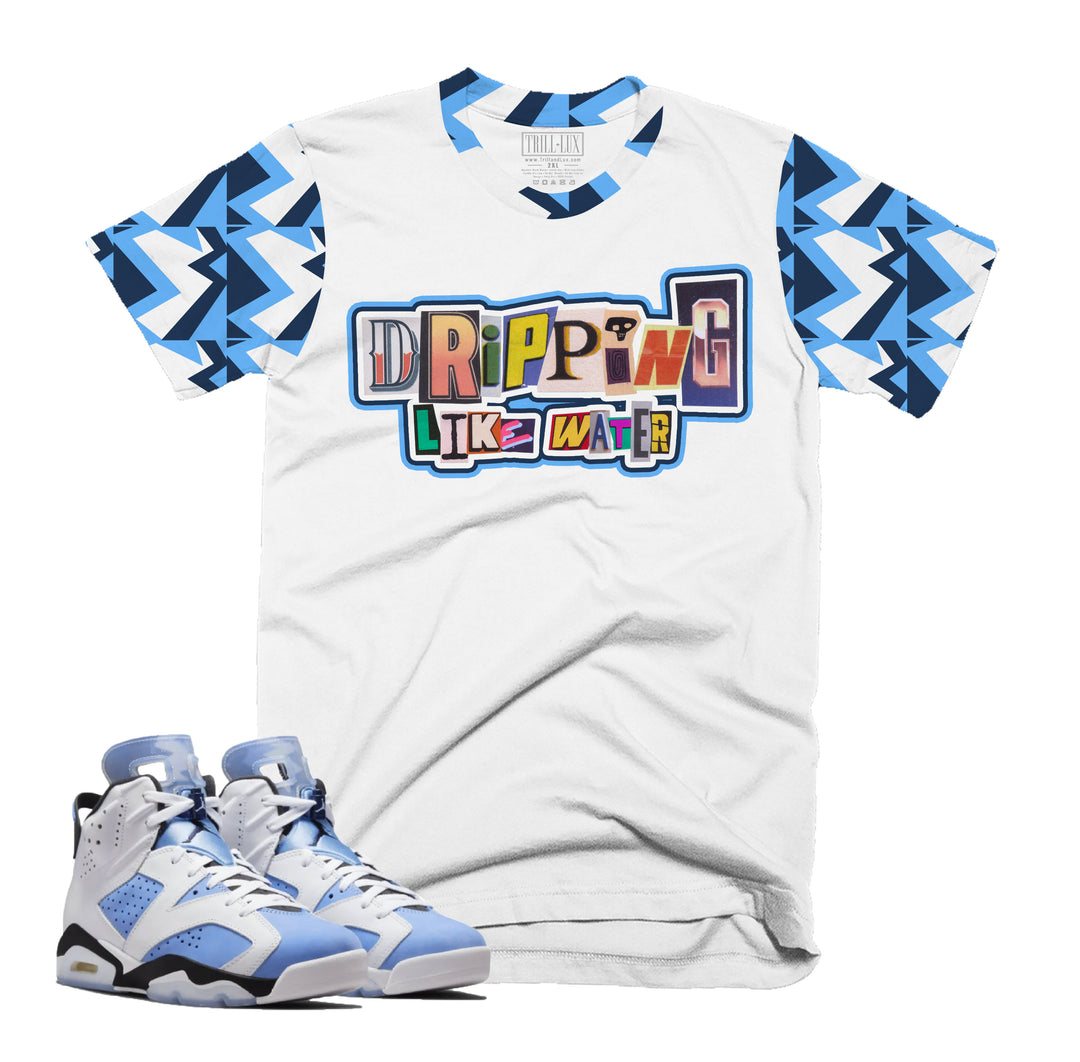 Dripping Like Water | Retro Air Jordan 6 UNC Colorblock T-shirt