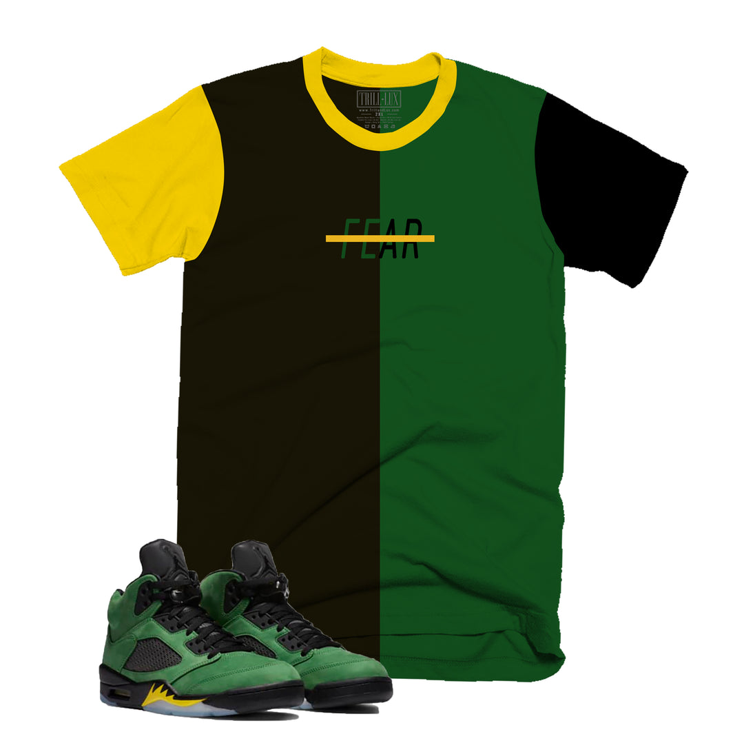 Trill & Lux Fearless Tee | Retro Air Jordan 5 Apple Green Colorblock T-shirt