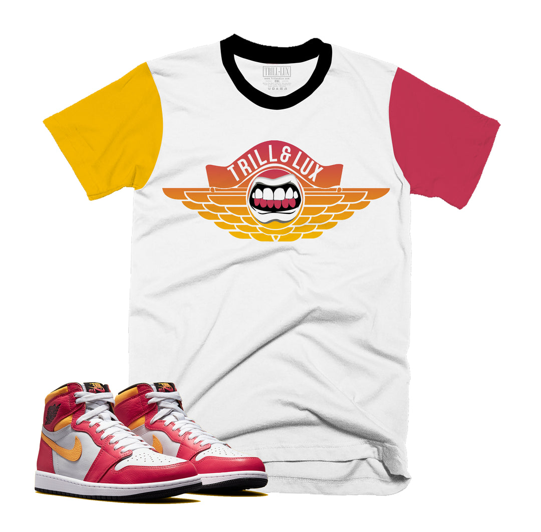 Flight Tee | Retro Air Jordan 1 Fusion Red Colorblock T-shirt