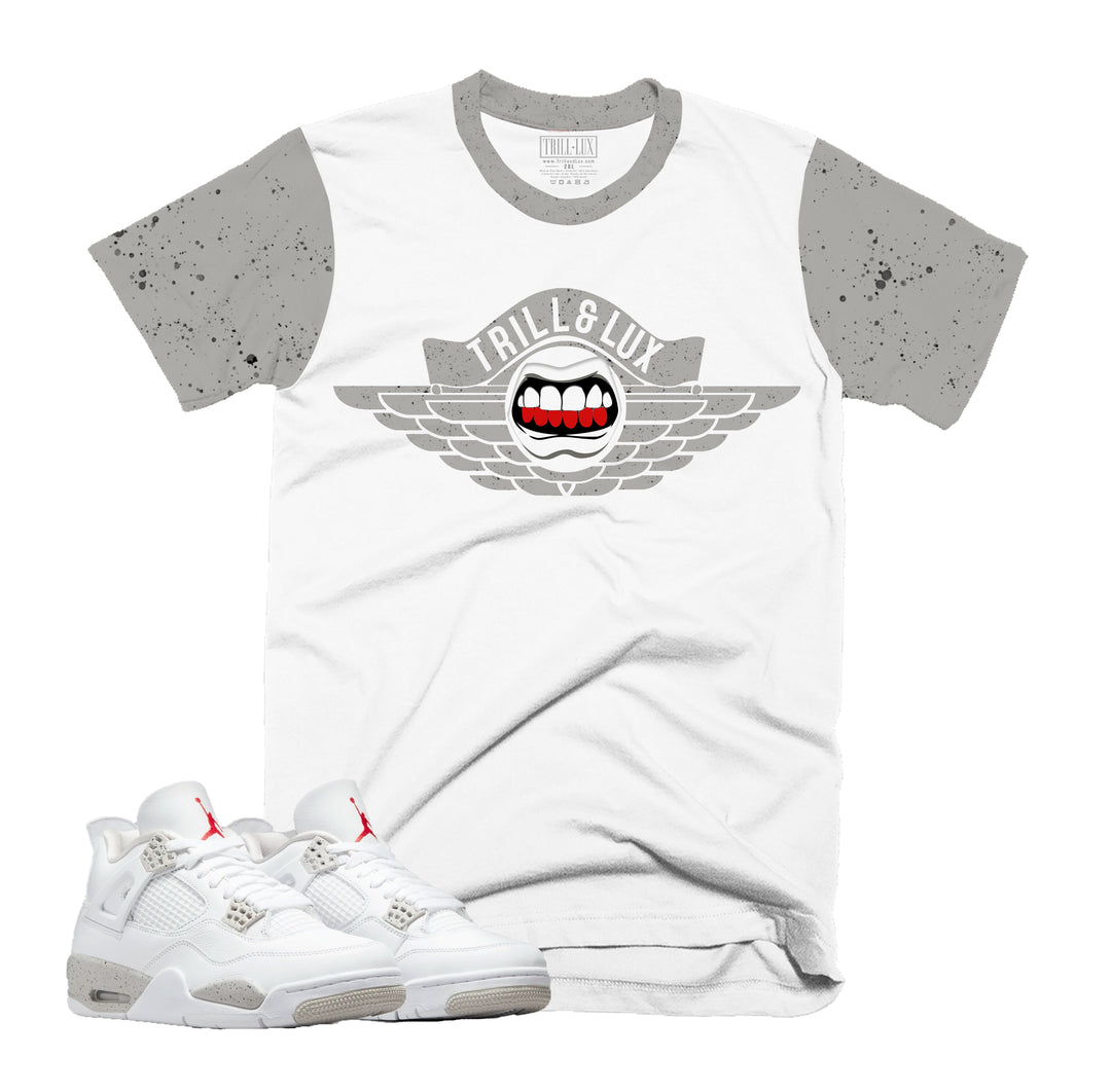 Flight | Retro Air Jordan 4 Tech White Oreo T-shirt |