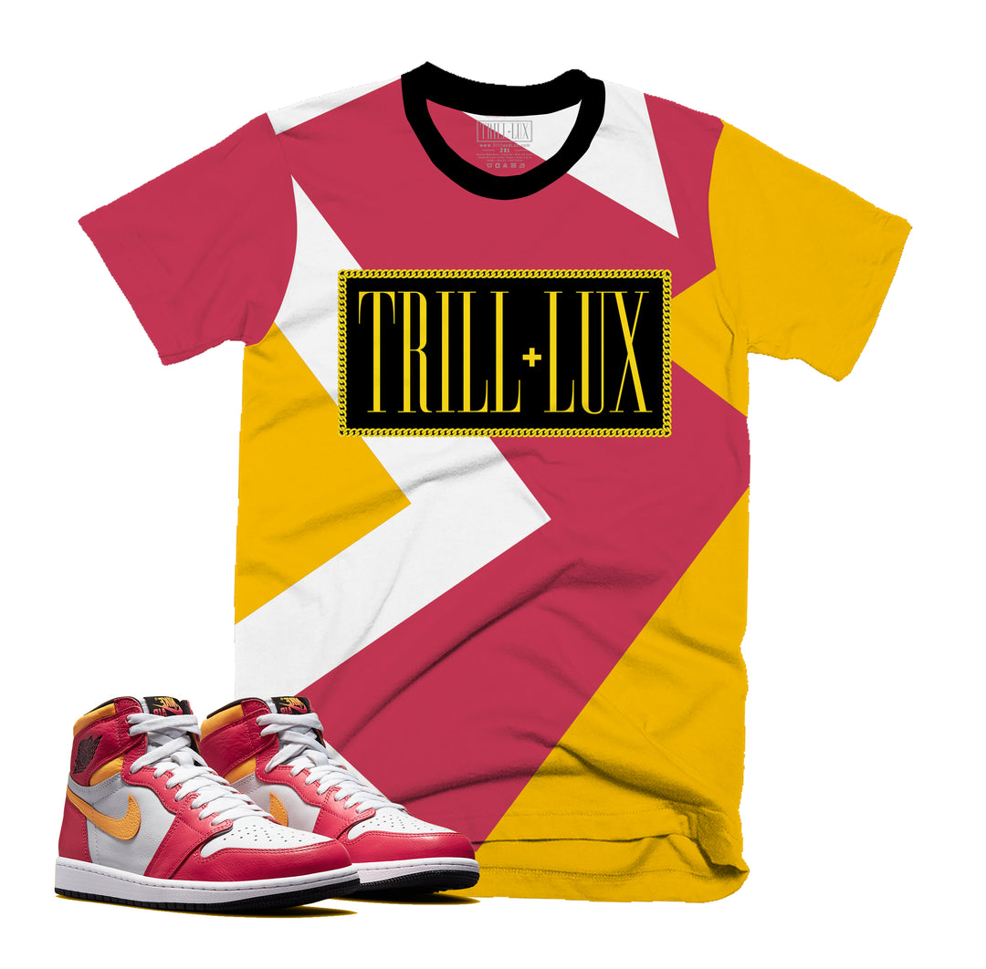 Fragment Tee | Retro Air Jordan 1 Fusion Red Colorblock T-shirt
