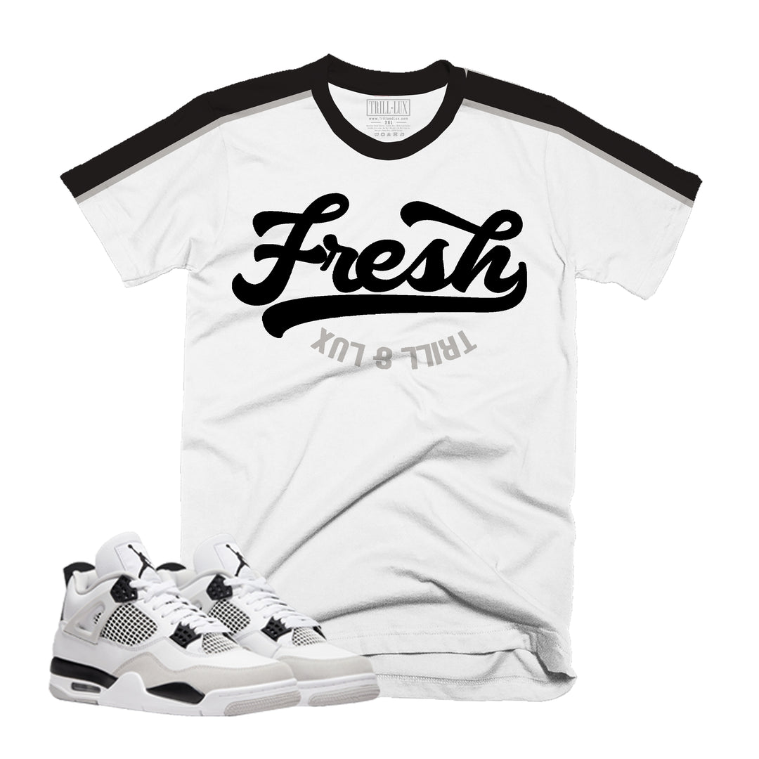Fresh Tee | Retro Air Jordan 4 Military Black Colorblock T-shirt