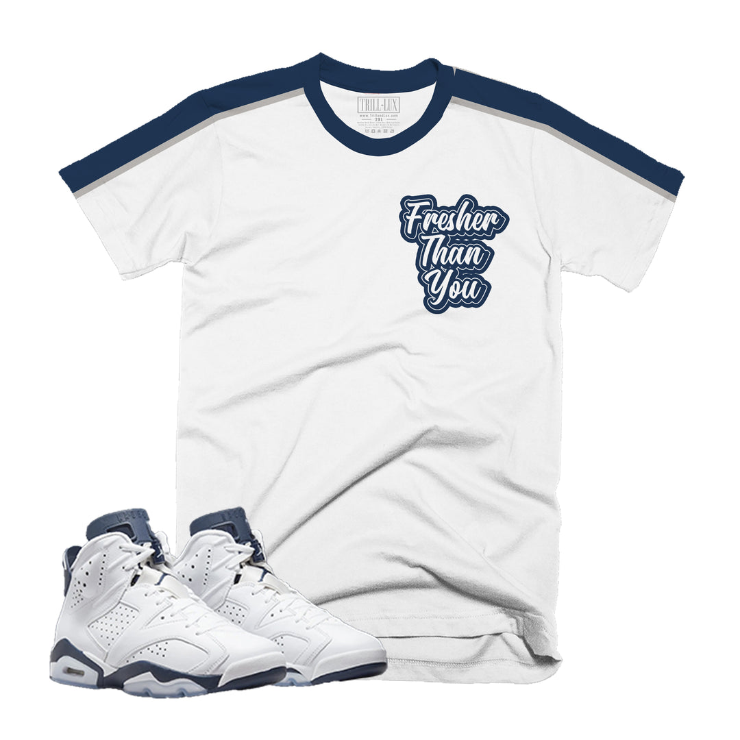 Fresher | Retro Air Jordan 6 Midnight Navy Colorblock T-shirt