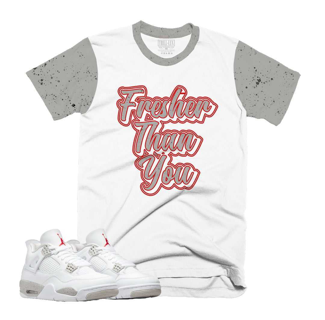 Fresher | Retro Air Jordan 4 Tech White Oreo T-shirt |