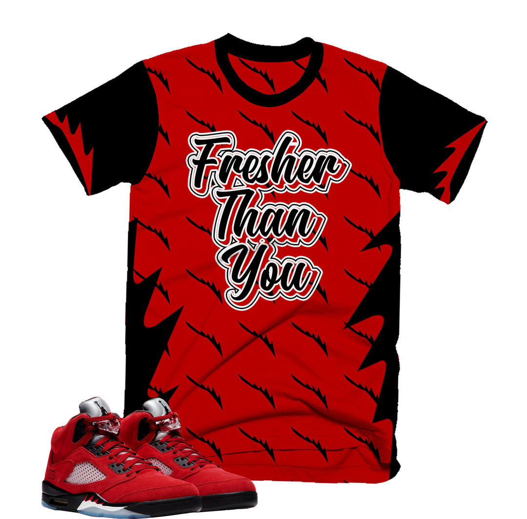 Fresher Thank You Tee | Retro Air Jordan 5 Toro Bravo Colorblock T-shirt