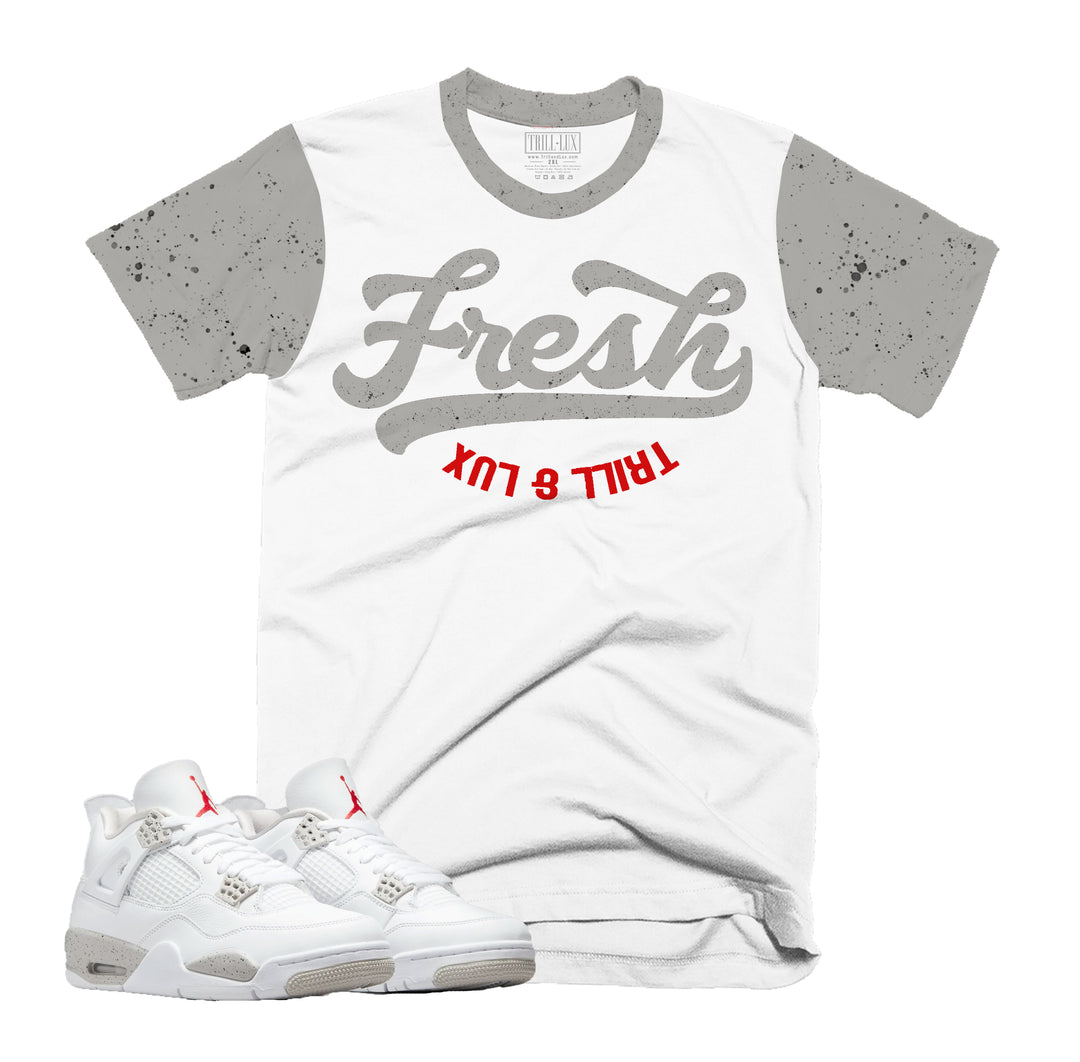 Fresh | Retro Air Jordan 4 Tech White Oreo T-shirt |