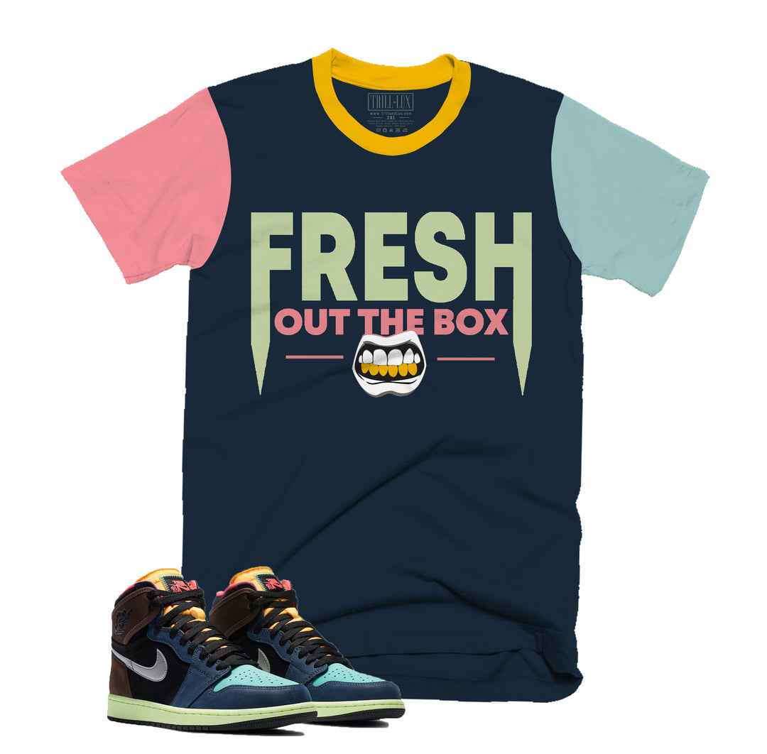 FRESH OUT Tee | Retro Air Jordan 1 Bio Hack Colorblock T-shirt