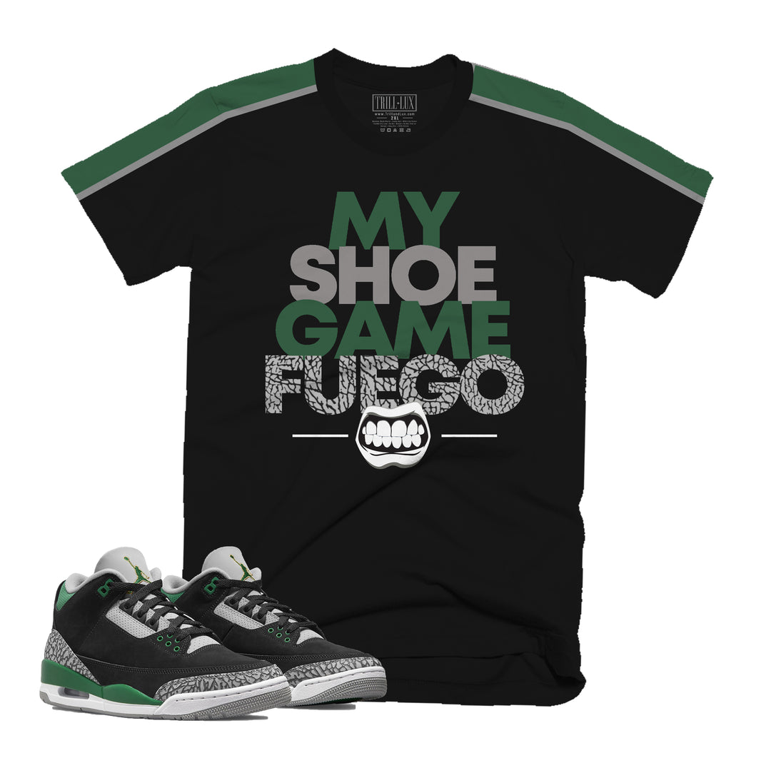 Fuego Tee | Retro Air Jordan 3 Pine Green T-shirt