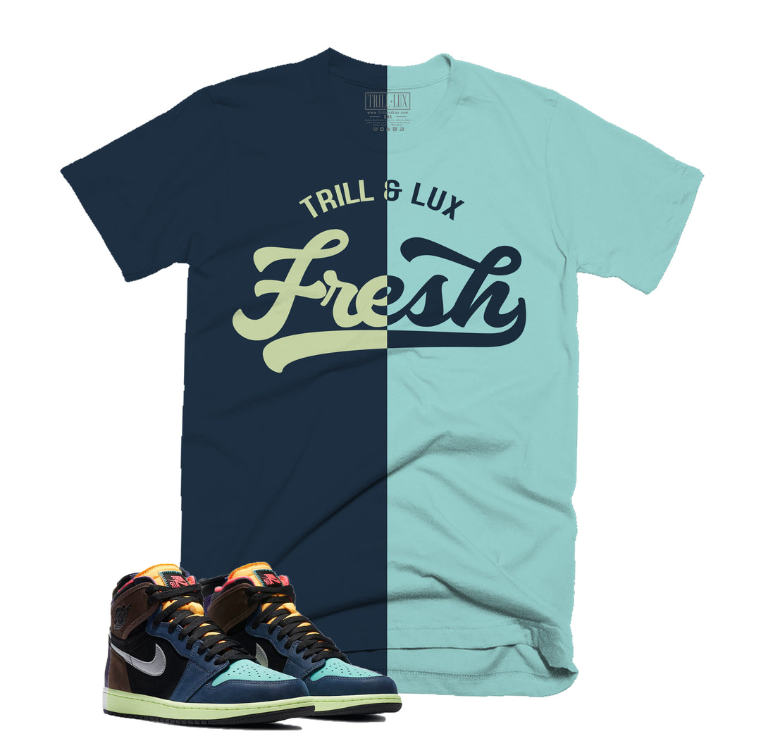 Trill & Lux Fresh Split Tee | Retro Air Jordan 1 Bio Hack Colorblock T-shirt
