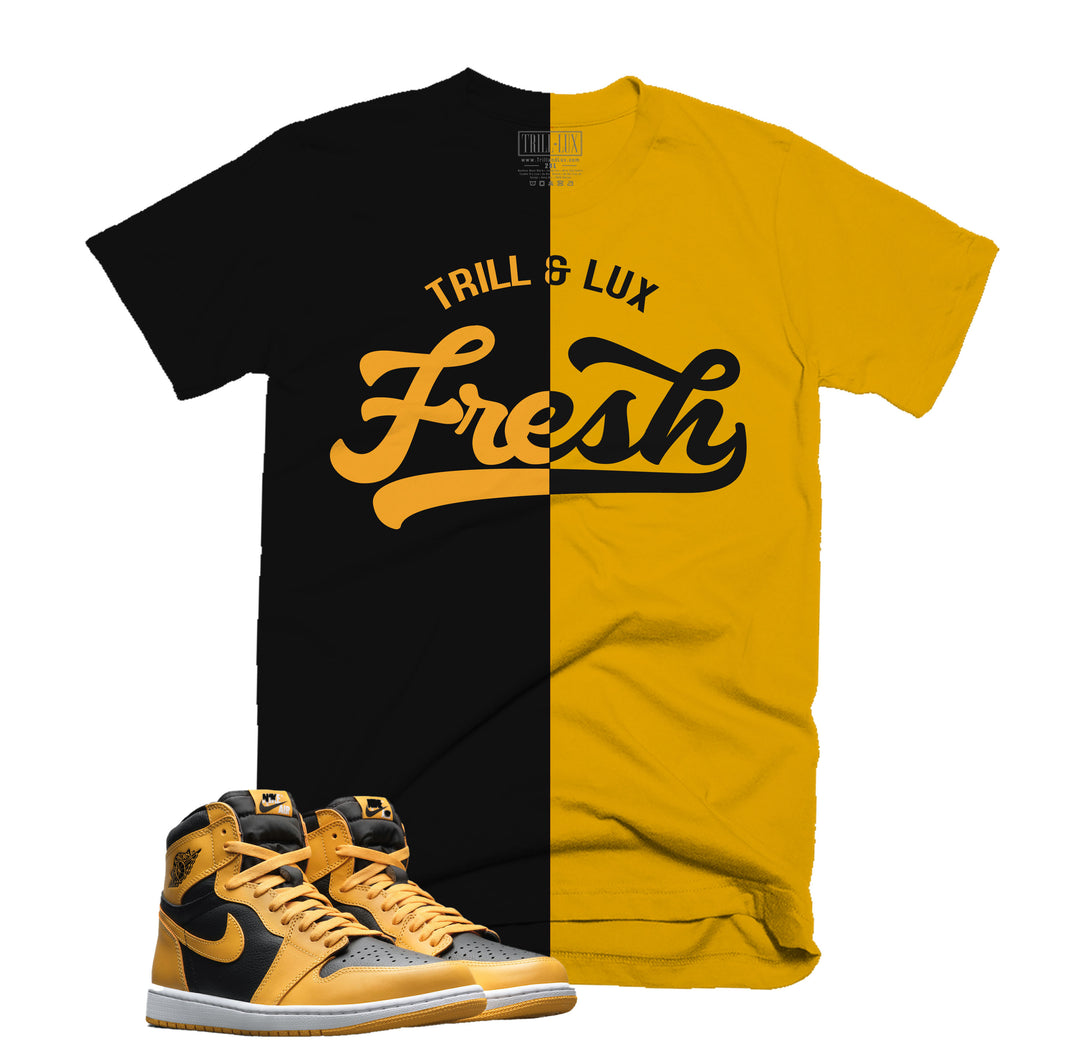 Fresh Split Tee | Retro Air Jordan 1 Pollen Colorblock T-shirt