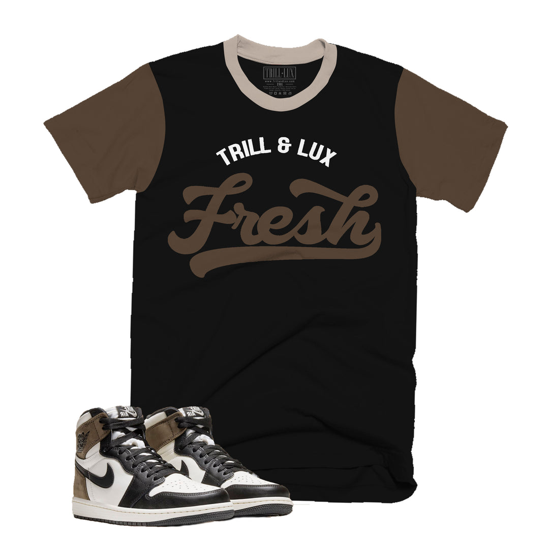 Fresh Tee | Retro Air Jordan 1 Black Mocha Colorblock T-shirt