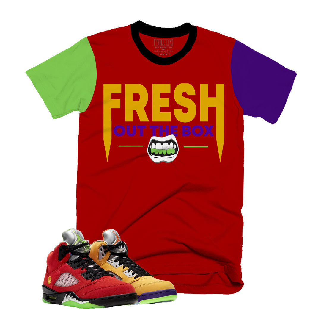 Fresh Out Tee | Retro Air Jordan 5 What The Colorblock T-shirt