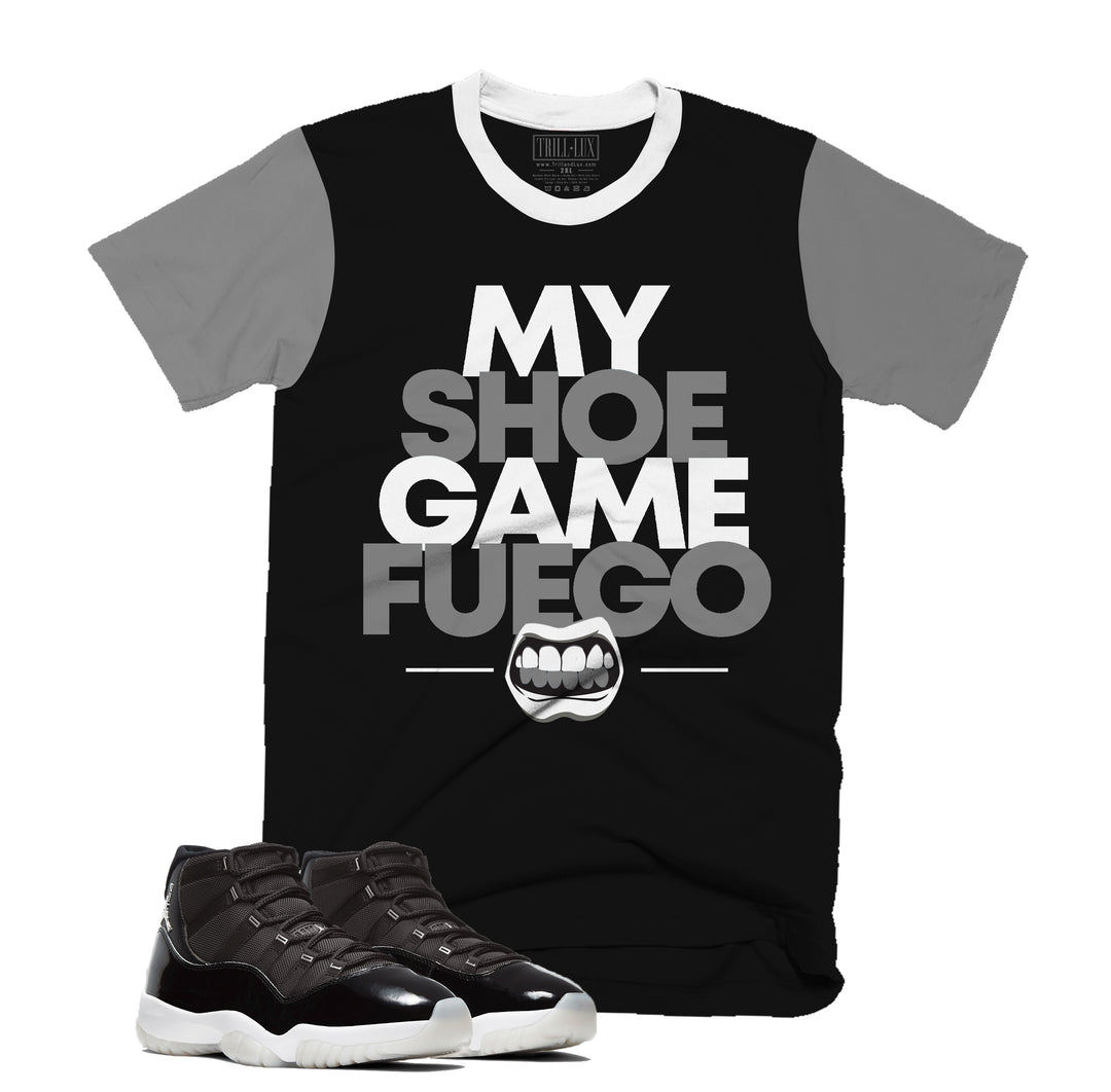 Shoe Game Fuego | Retro Air Jordan 11 Jubilee T-shirt |