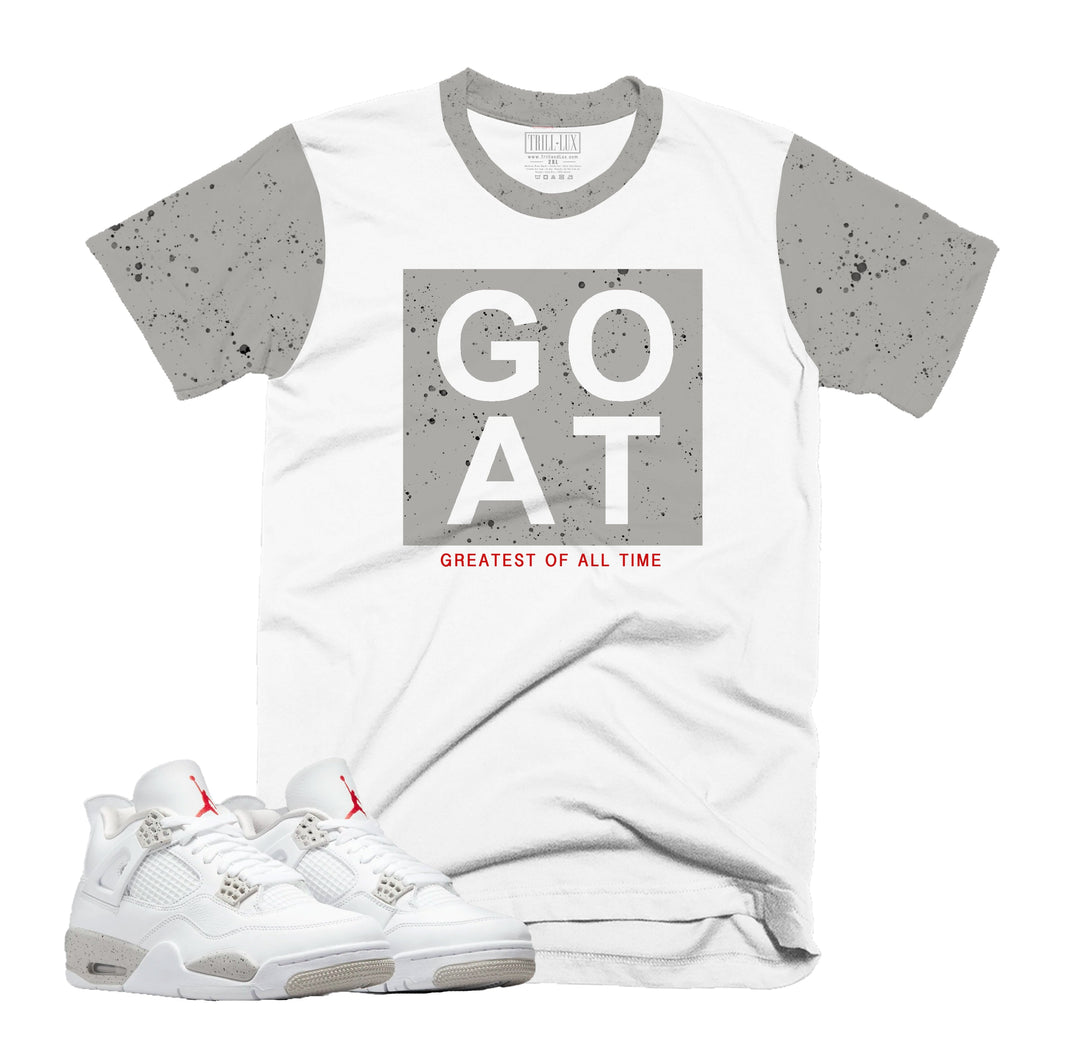 CLEARANCE - GOAT | Retro Air Jordan 4 Tech White Oreo T-shirt |