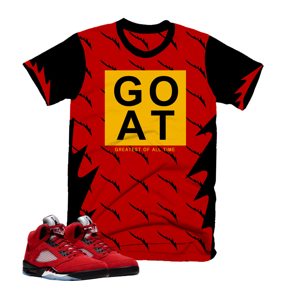 GOAT Tee | Retro Air Jordan 5 Toro Bravo Colorblock T-shirt