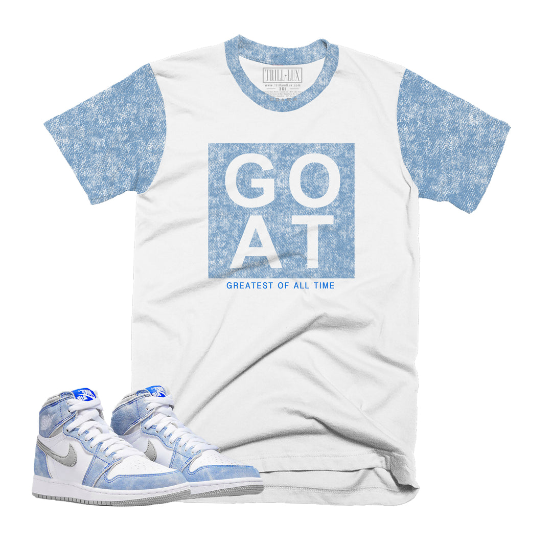 GOAT Tee | Retro Air Jordan 1 Hyper Royal Colorblock T-shirt
