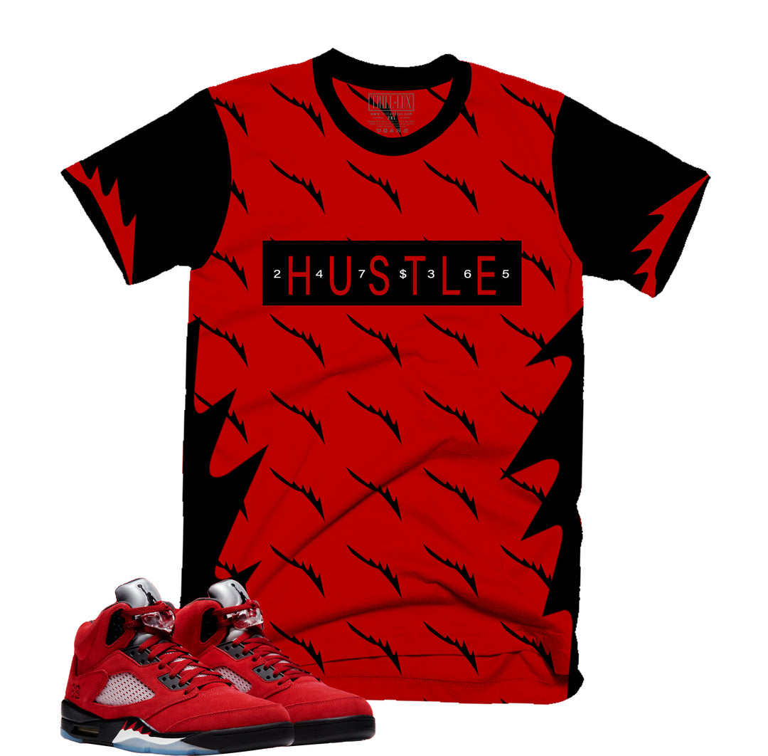 Hustle 24/7 Tee | Retro Air Jordan 5 Toro Bravo Colorblock T-shirt