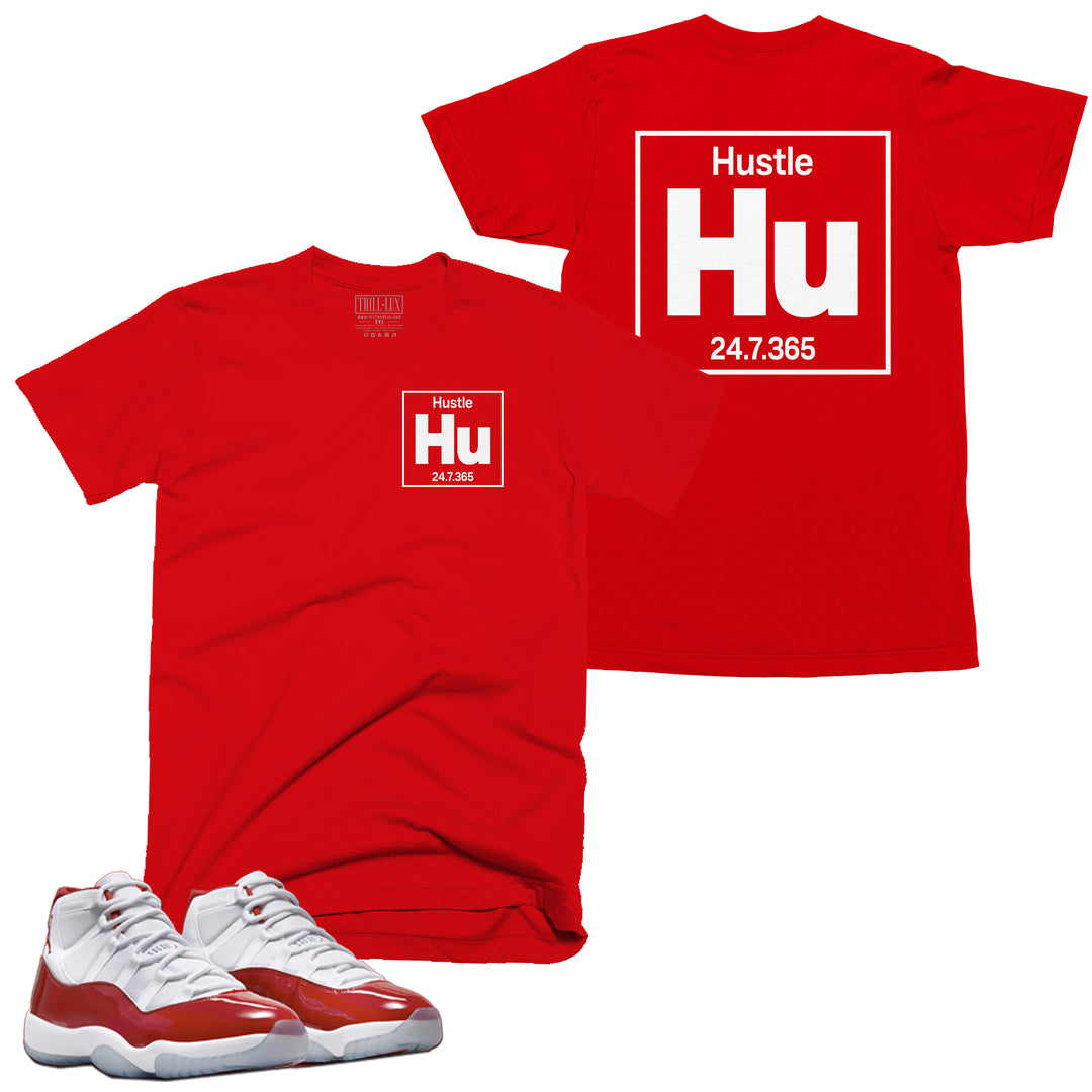 Hustle Element Tee | Retro Air Jordan 11 Cherry Red T-shirt