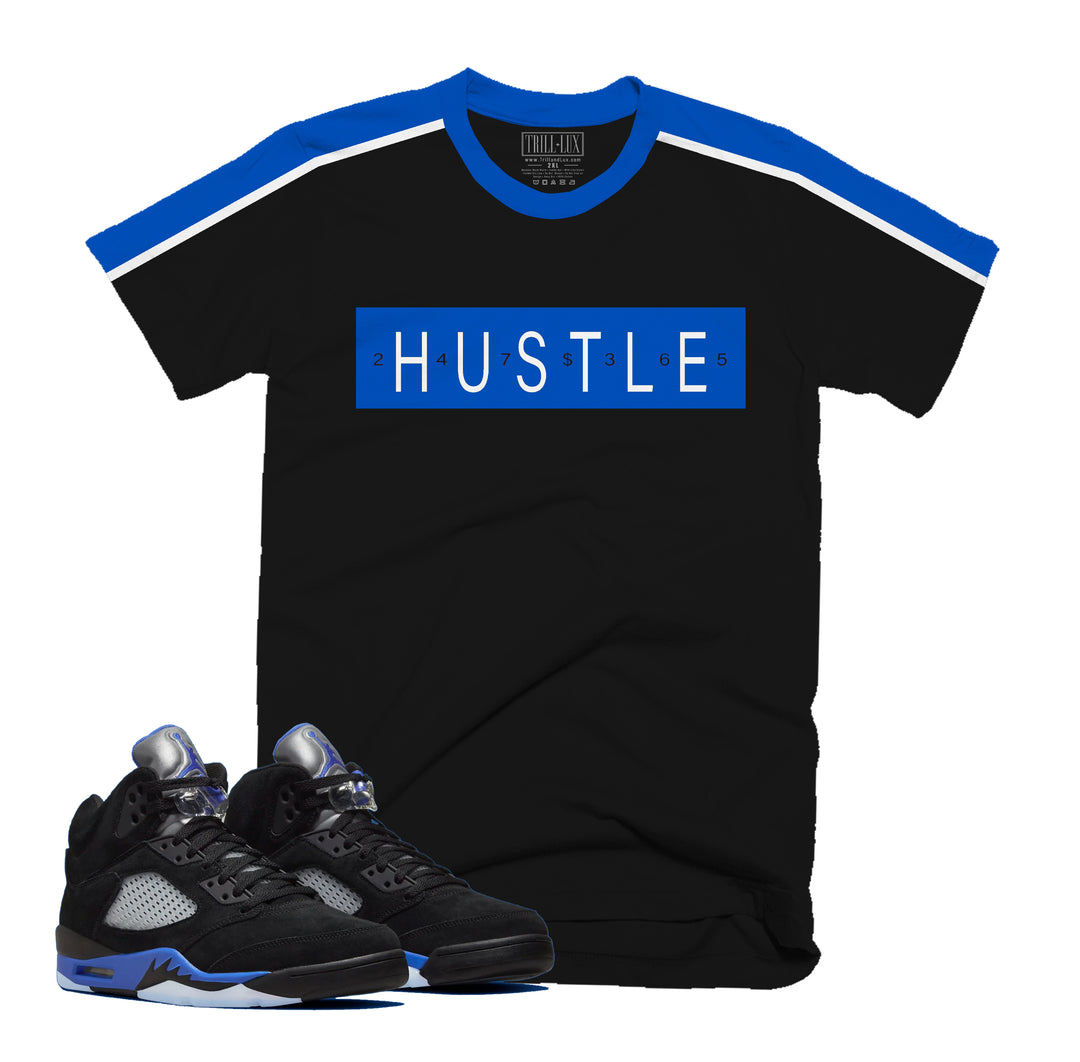 Hustle Tee | Retro Air Jordan 5 Racer Blue Inspired T-shirt