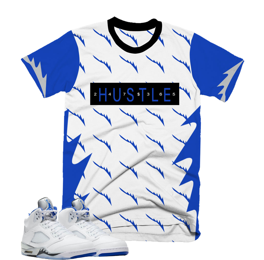 Hustle 24/7 Tee | Retro Air Jordan 5 Stealth Colorblock T-shirt