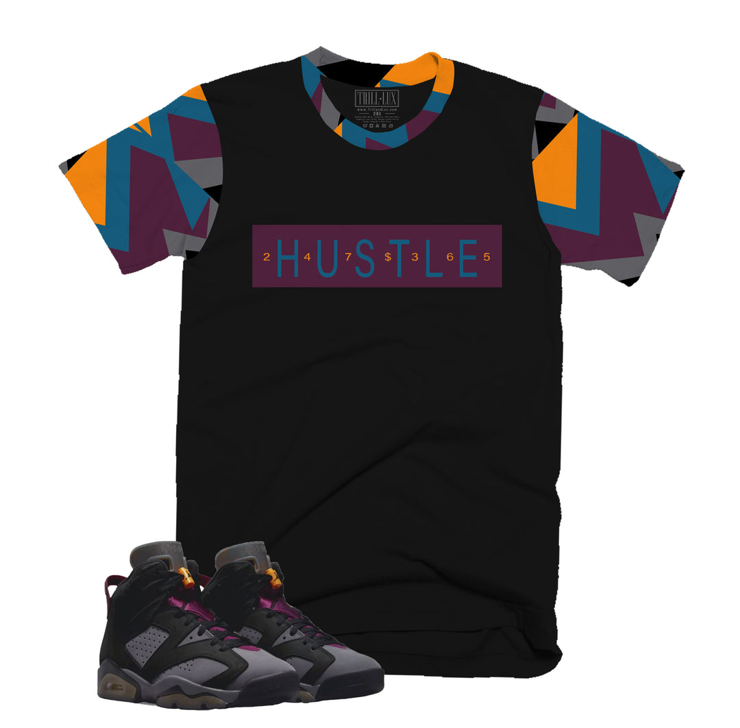 Hustle Tee | Retro Air Jordan 6 Bordeaux Colorblock T-shirt
