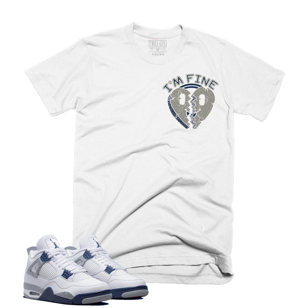 I'm Fine Tee | Retro Air Jordan 4 Midnight Navy Colorblock T-shirt