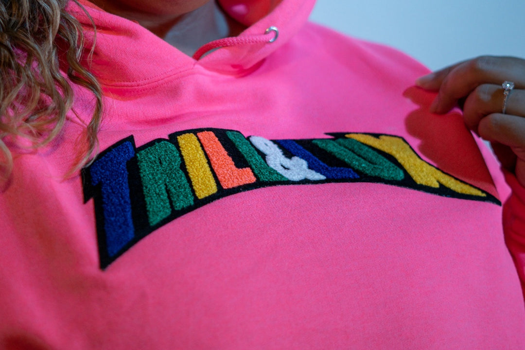 Trill & Lux Chenille Hoodie| Hood | Pullover (Neon Pink)