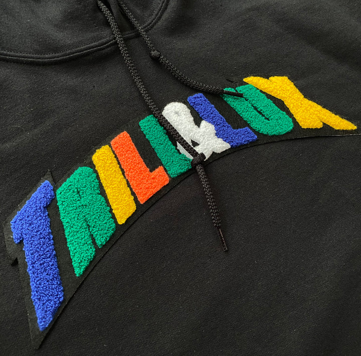 Trill & Lux Chenille Hoodie| Hood | Pullover (Black)