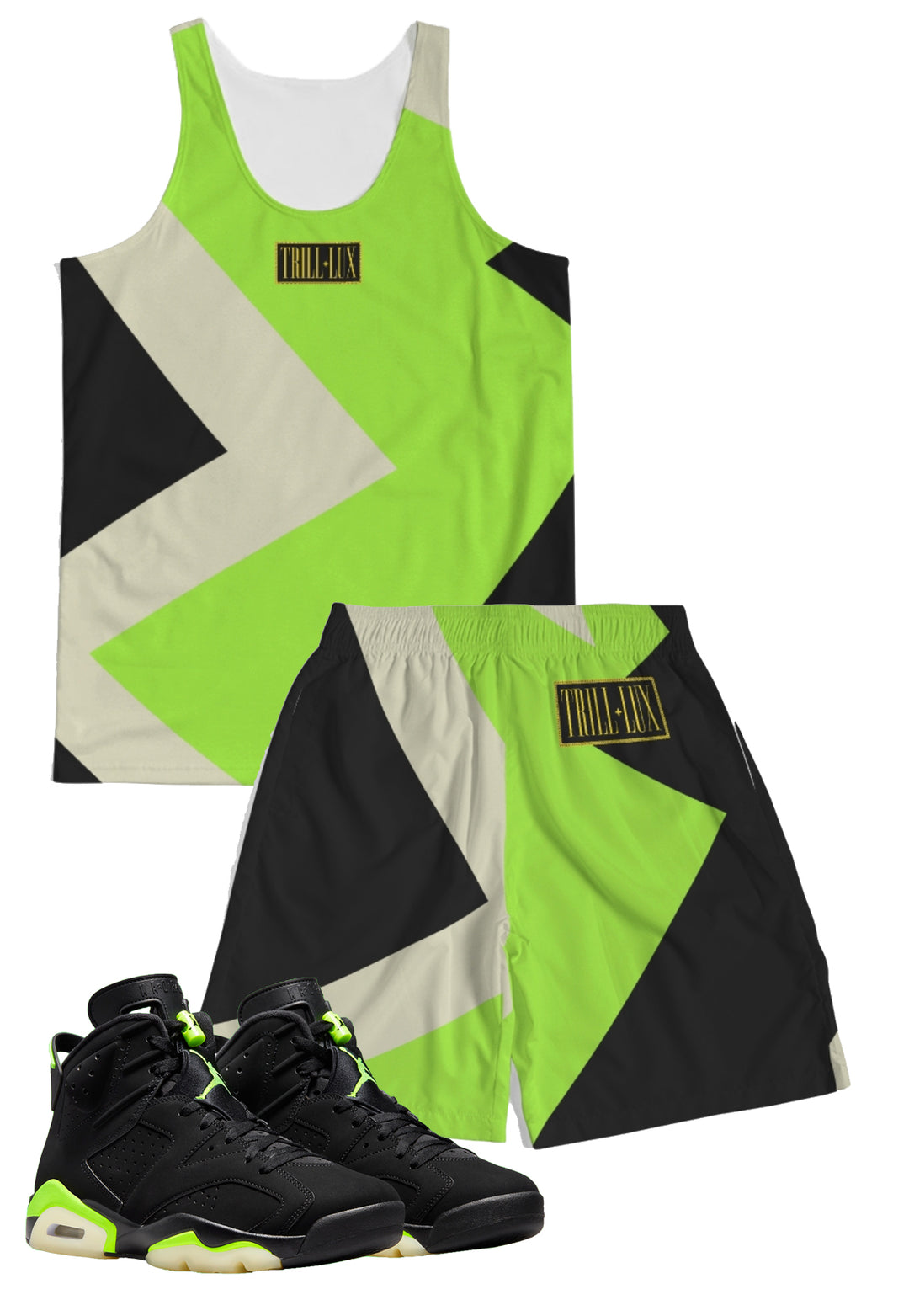 Fragment | Air Jordan 6 Electric Green Inspired Tank Top & Shorts