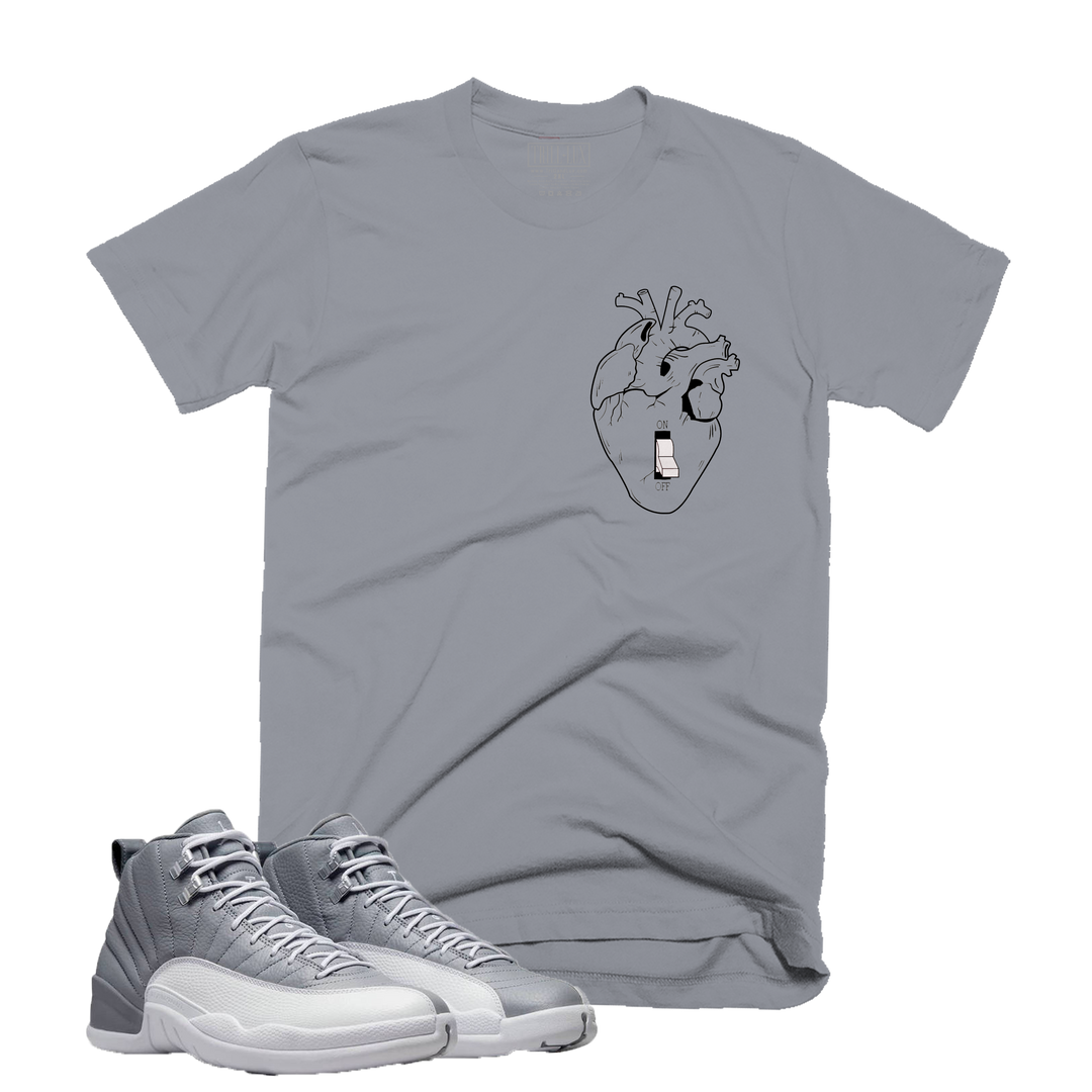 Heart Off | Retro Air Jordan 12 Stealth Grey Colorblock T-Shirt