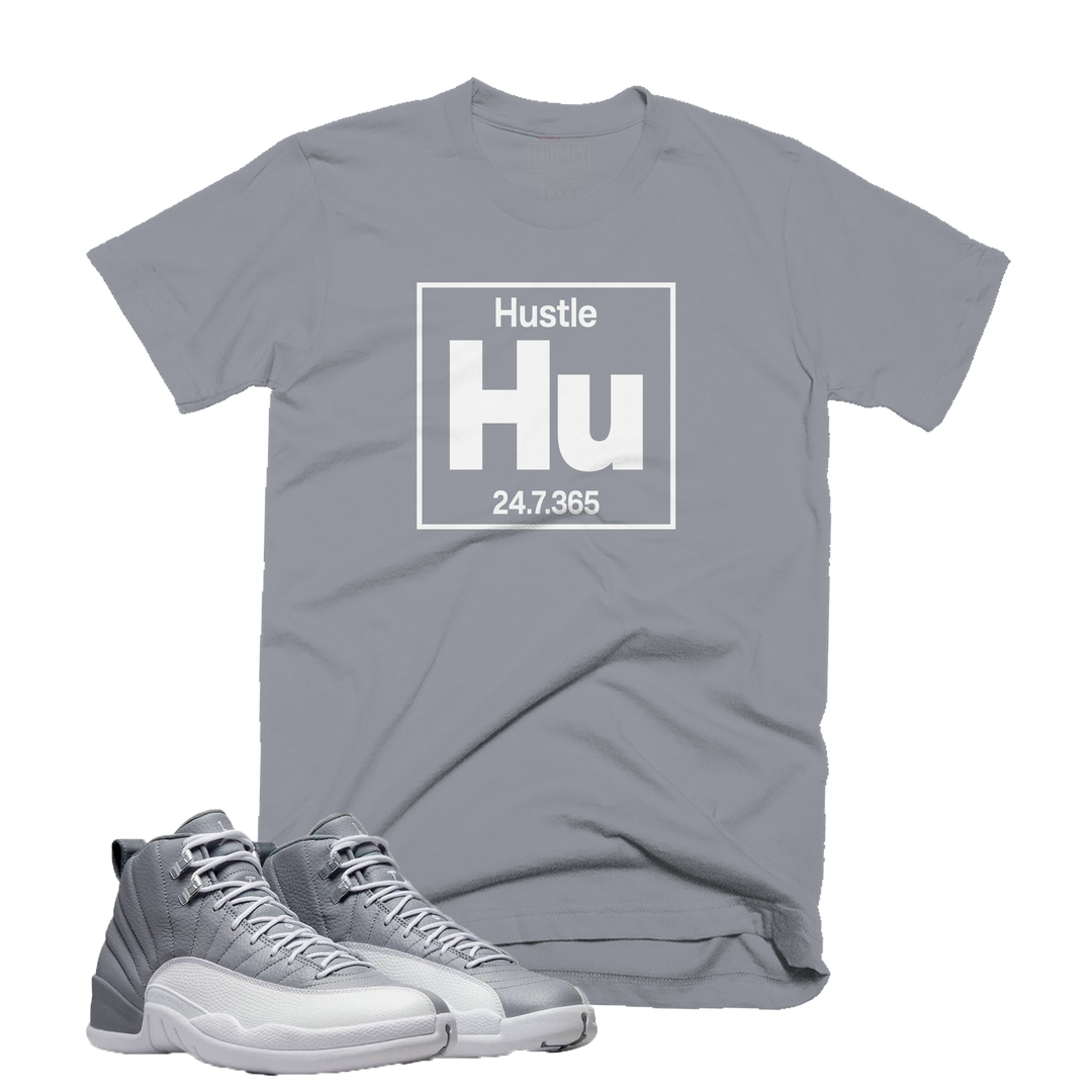 Hustle Element | Retro Air Jordan 12 Stealth Grey Colorblock T-Shirt