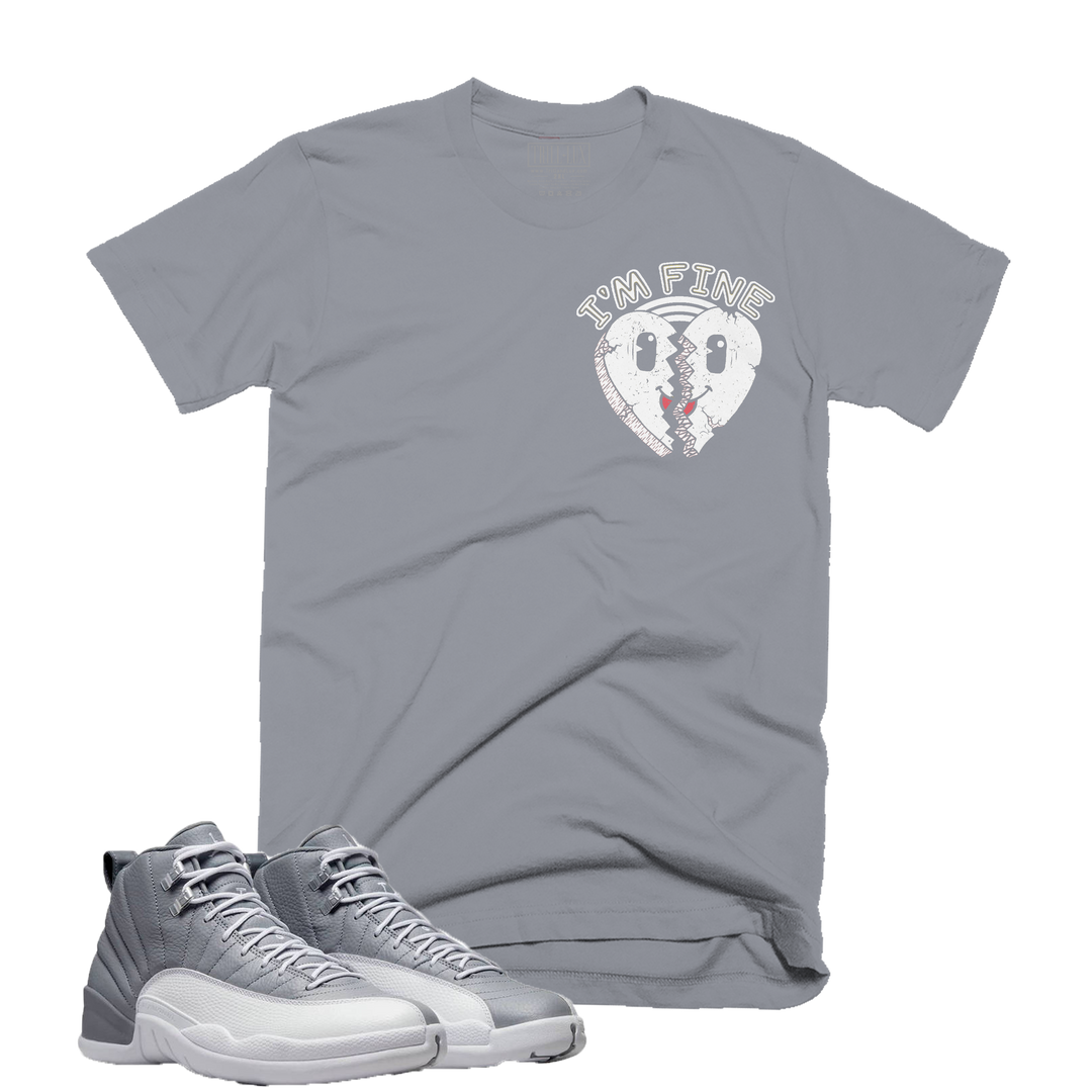 I'm Fine | Retro Air Jordan 12 Stealth Grey Colorblock T-Shirt