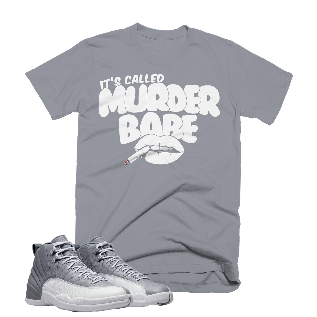 Murder Babe | Retro Air Jordan 12 Stealth Grey Colorblock T-Shirt