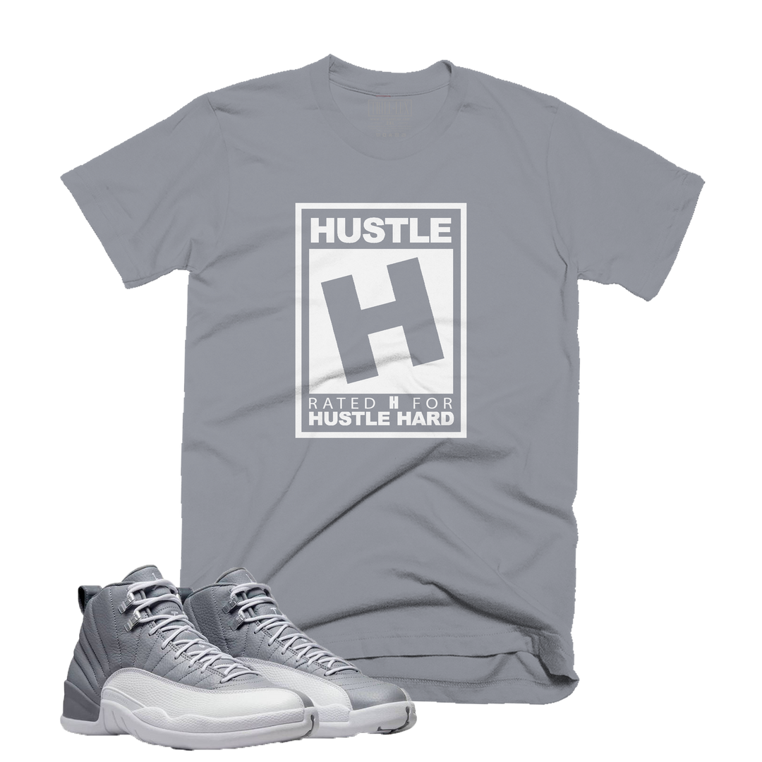 Rated H | Retro Air Jordan 12 Stealth Grey Colorblock T-Shirt
