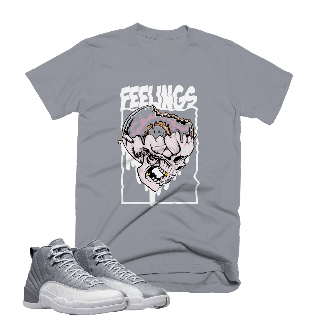 Skull Feelings | Retro Air Jordan 12 Stealth Grey Colorblock T-Shirt