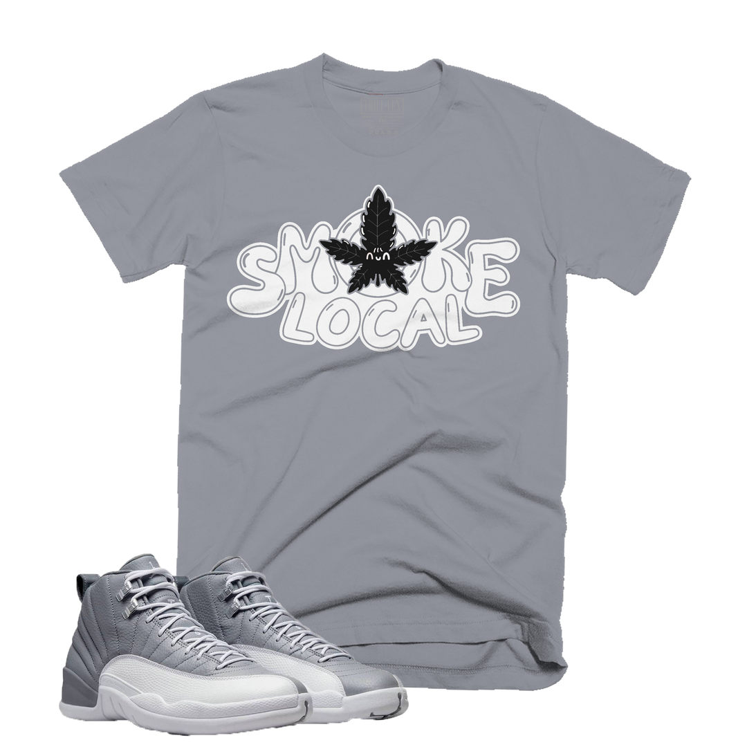 Smoke Local | Retro Air Jordan 12 Stealth Grey Colorblock T-Shirt
