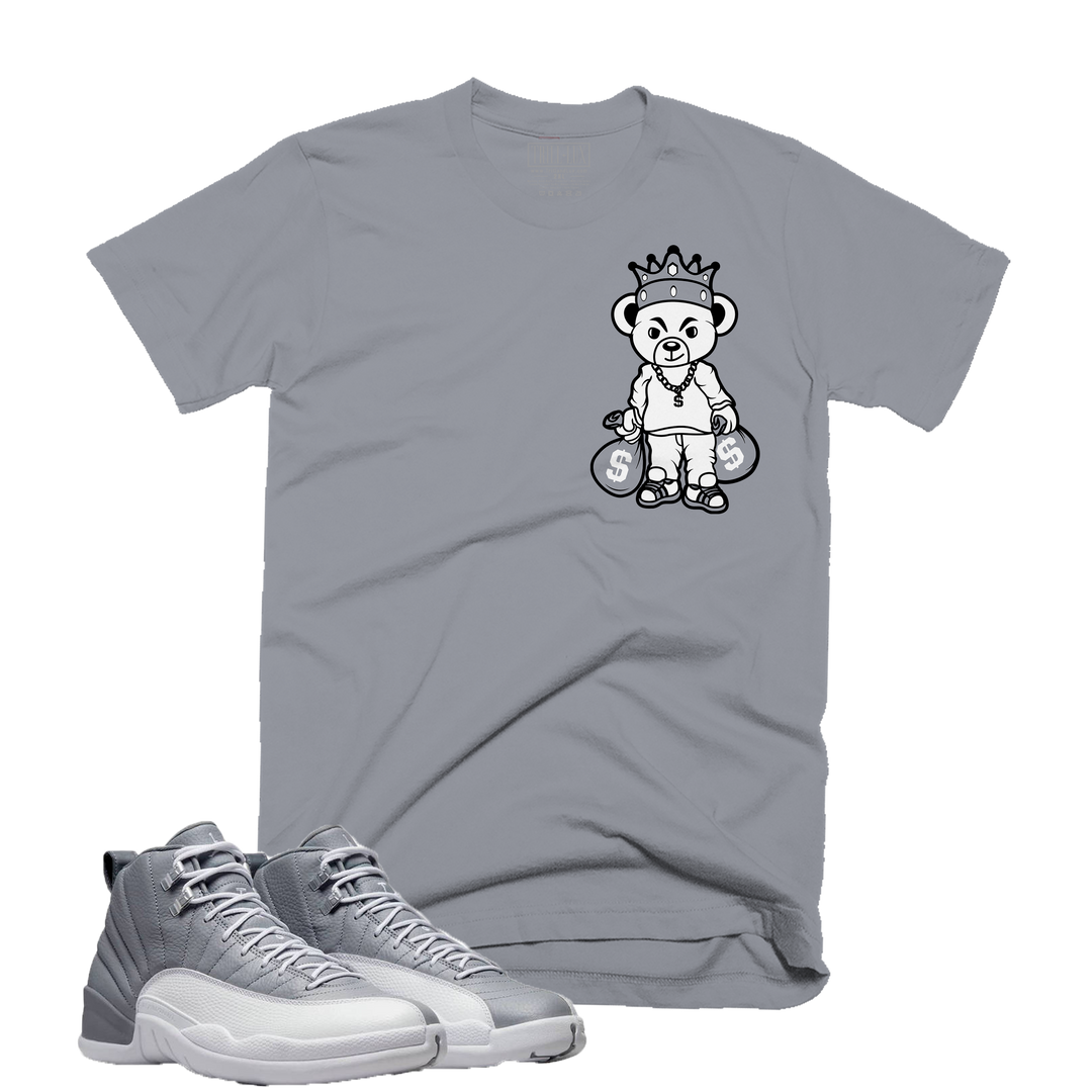 Teddy King | Retro Air Jordan 12 Stealth Grey Colorblock T-Shirt