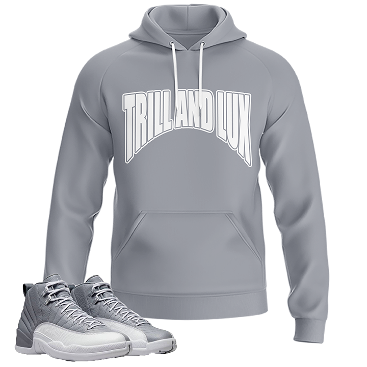 Trill and Lux | Air Jordan 12 Stealth Grey Hoodie