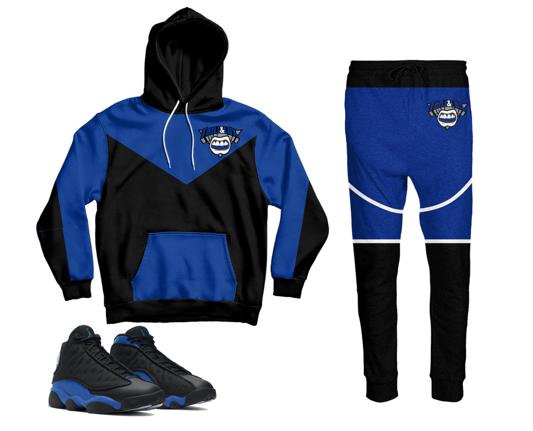 Trill Grill V2 | Air Jordan 13 Black Royal Inspired Jogger and Hoodie Suit |