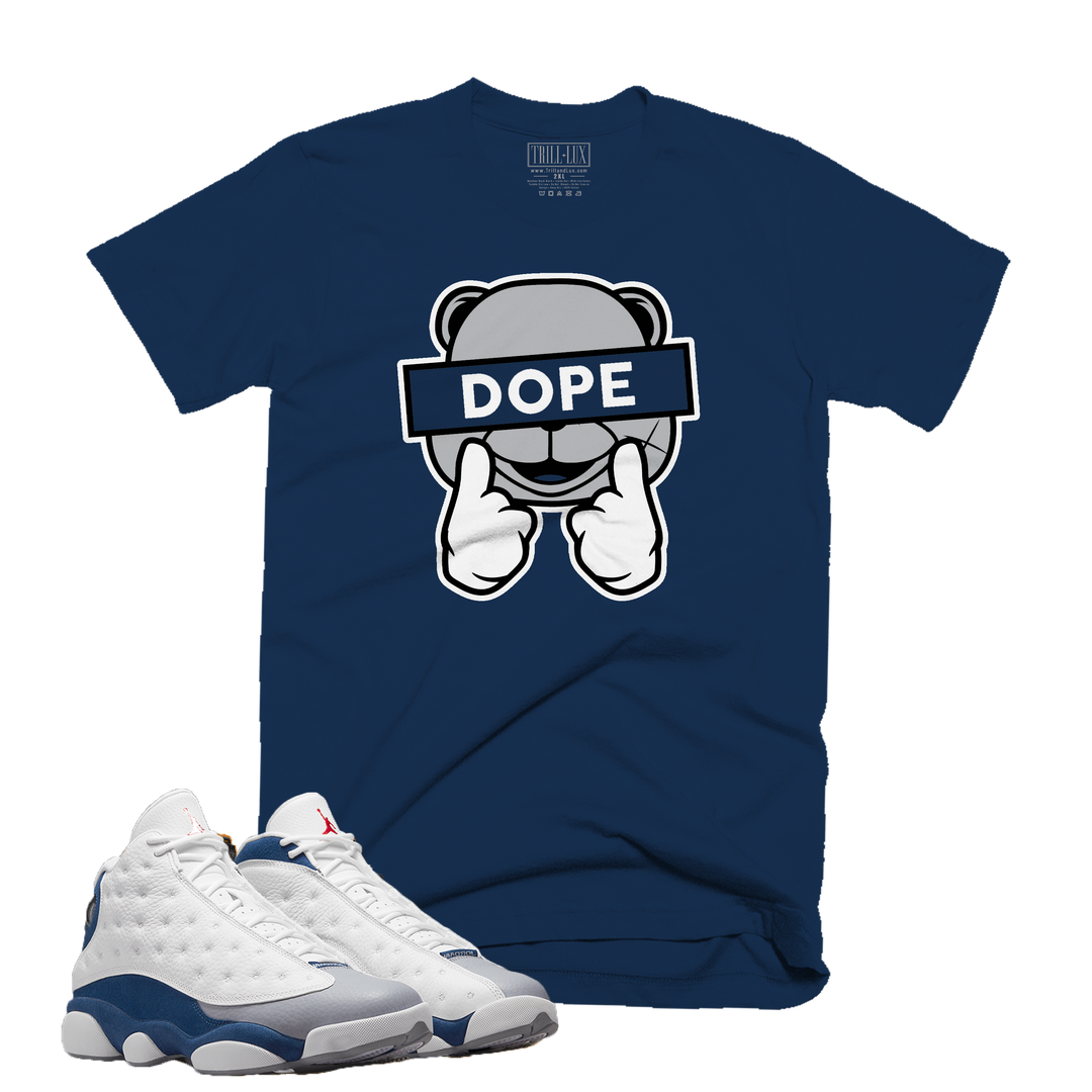 Dope Bear | Retro Air Jordan 13 French Blue Colorblock T-shirt