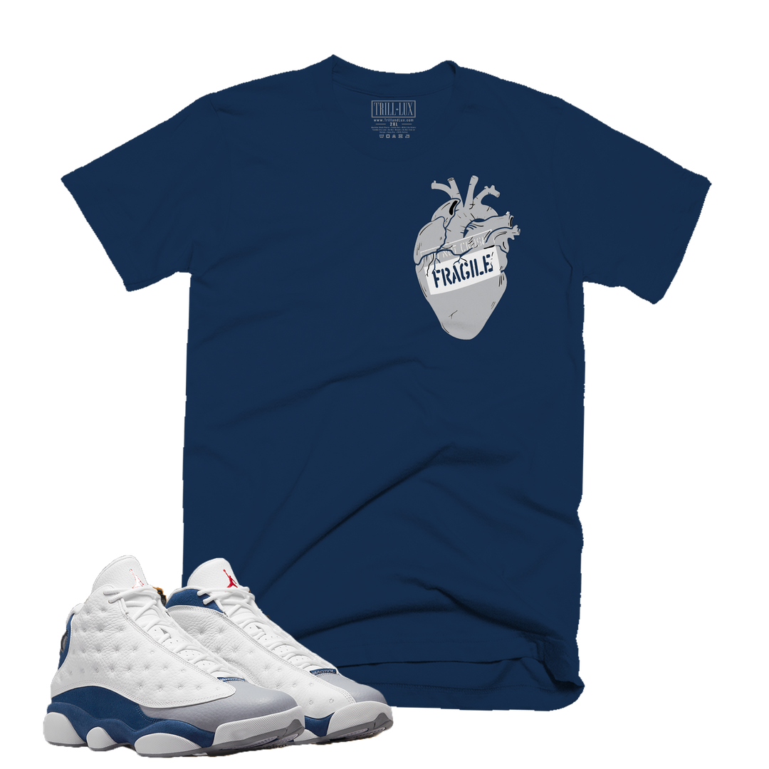 Fragile Heart | Retro Air Jordan 13 French Blue Colorblock T-shirt
