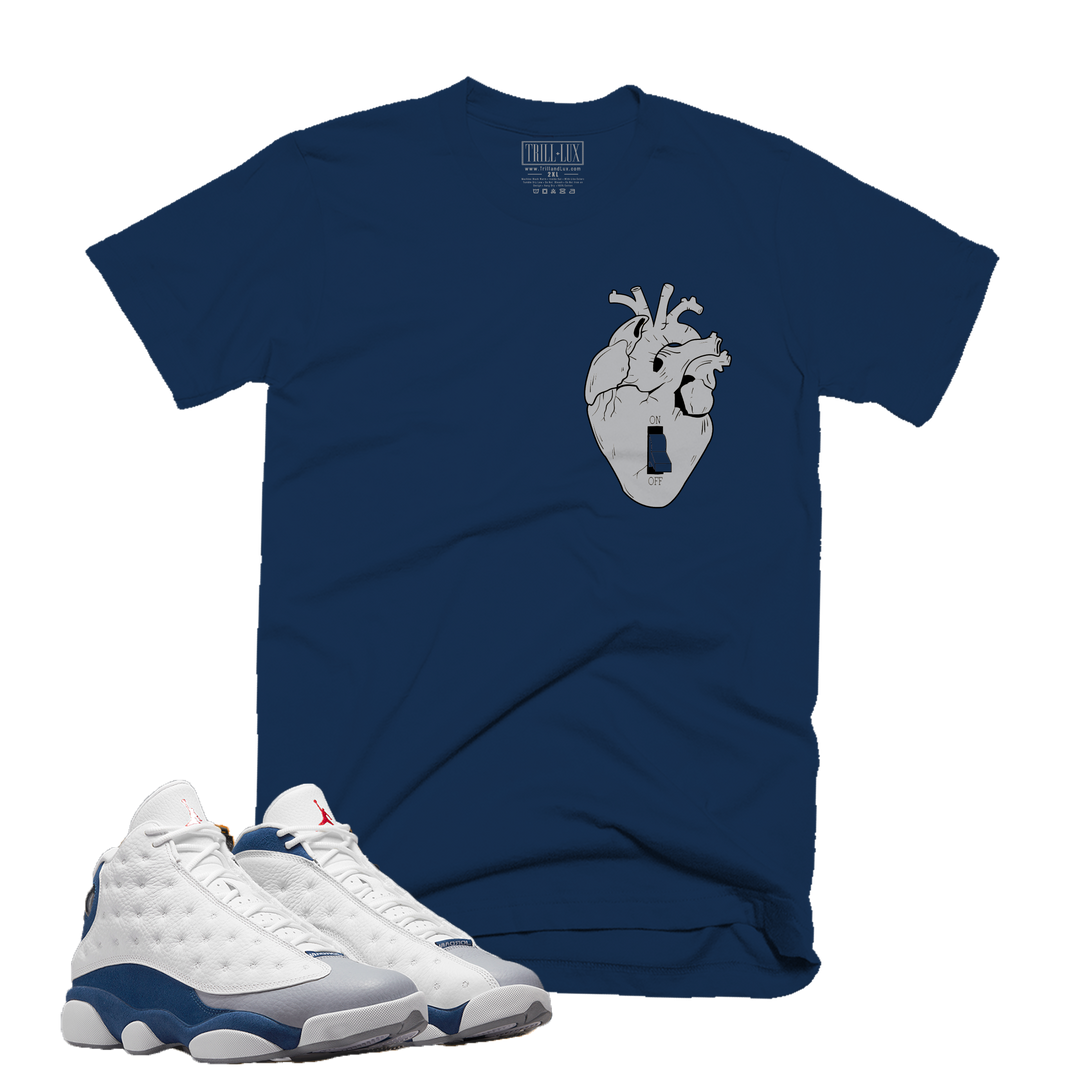 Heart Off | Retro Air Jordan 13 French Blue Colorblock T-shirt