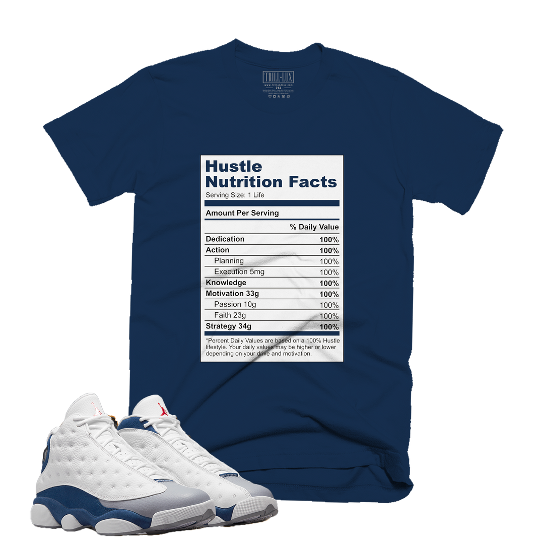Hustle Nutrition | Retro Air Jordan 13 French Blue Colorblock T-shirt