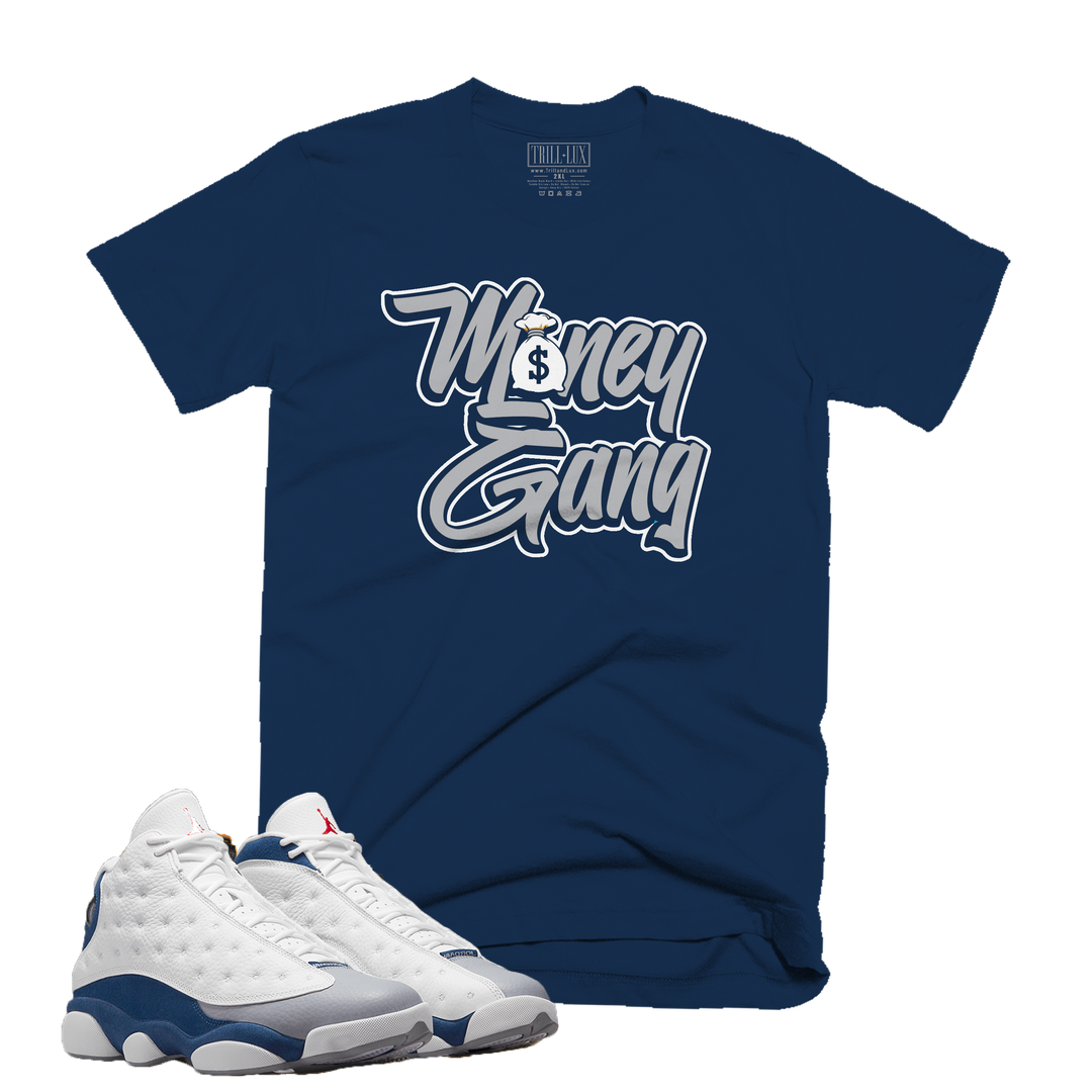 Money Gang | Retro Air Jordan 13 French Blue Colorblock T-shirt