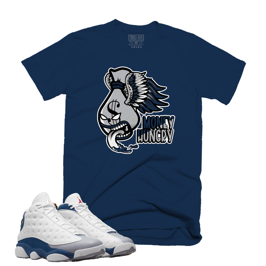 Money Hungry | Retro Air Jordan 13 French Blue Colorblock T-shirt
