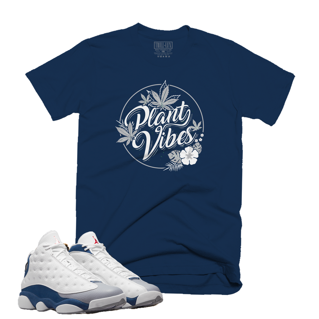 Plant Vibes | Retro Air Jordan 13 French Blue Colorblock T-shirt