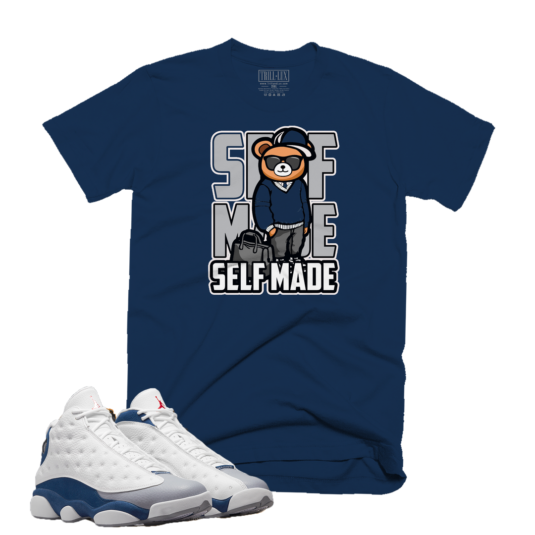 Self Made Bear | Retro Air Jordan 13 French Blue Colorblock T-shirt