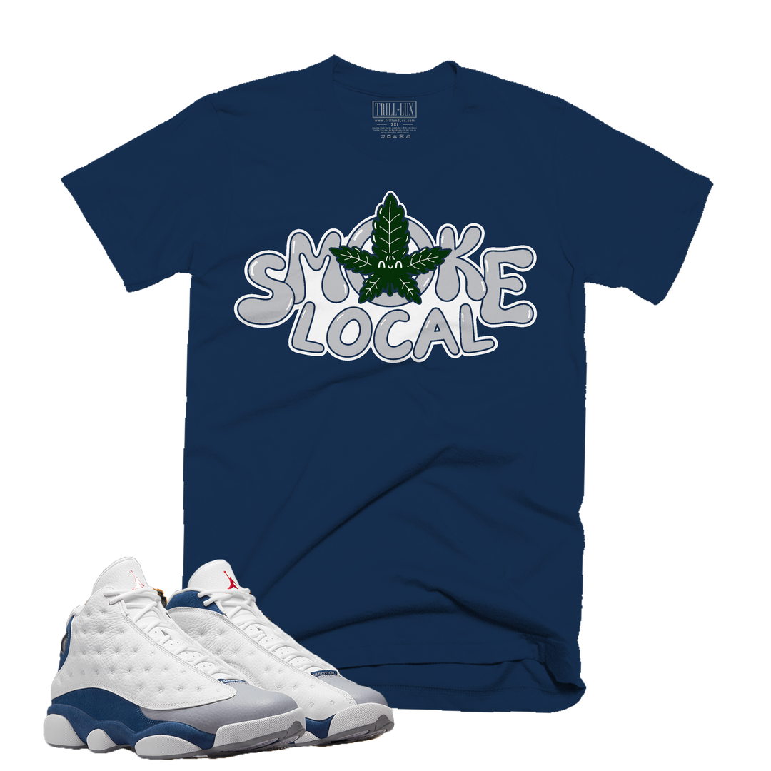 Smoke Local | Retro Air Jordan 13 French Blue Colorblock T-shirt