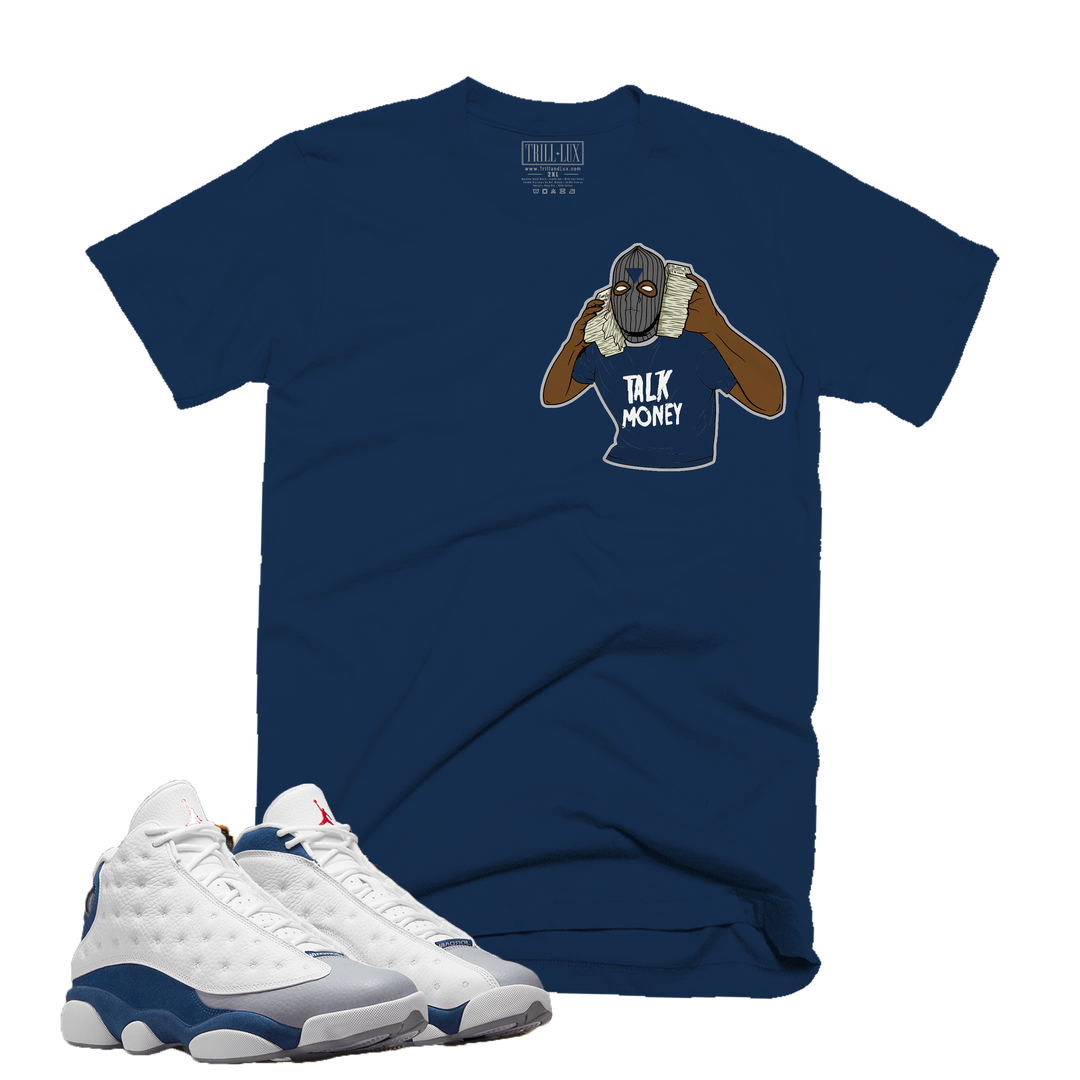 Talk Money | Retro Air Jordan 13 French Blue Colorblock T-shirt